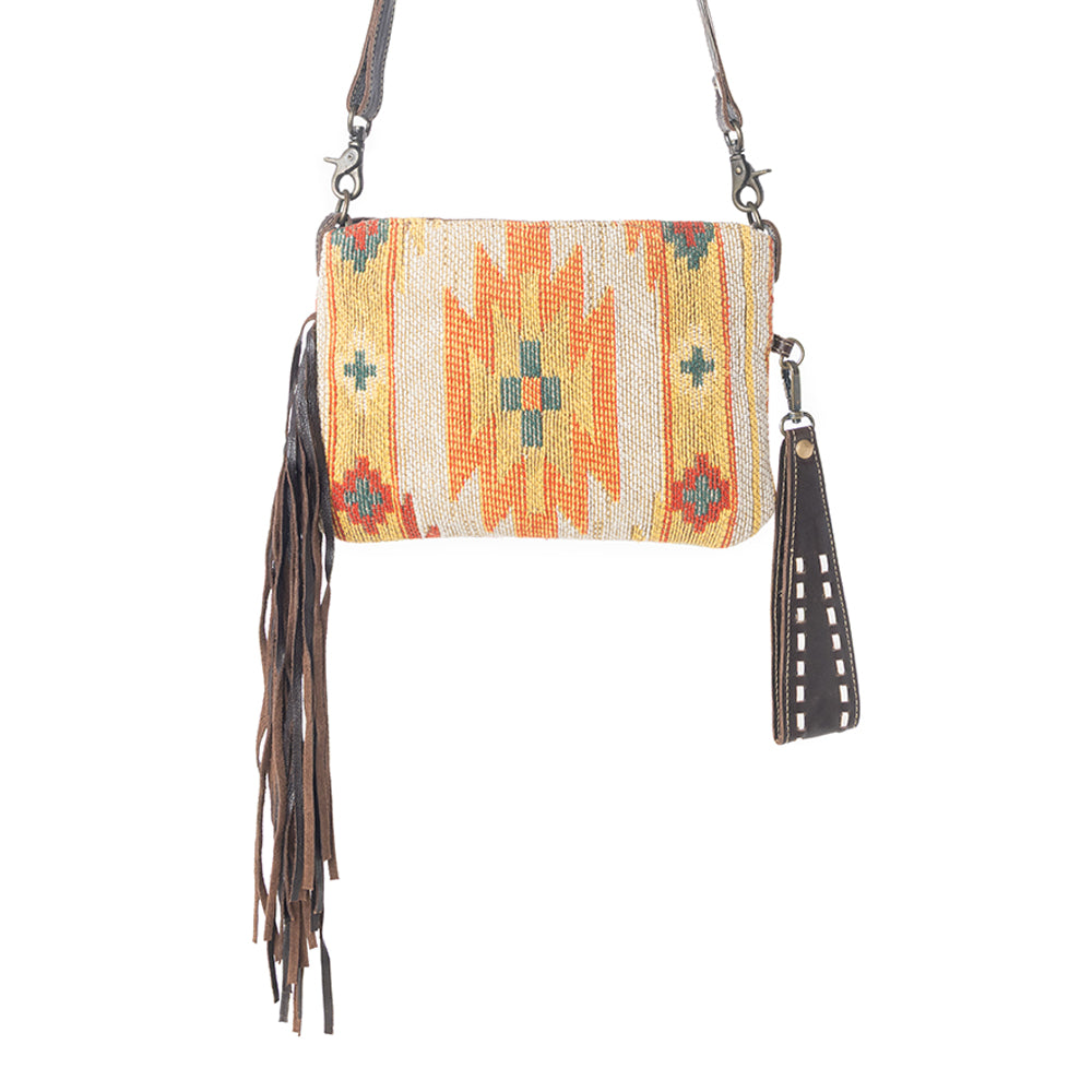 Dazzling Yellow Hand-Tooled Bag