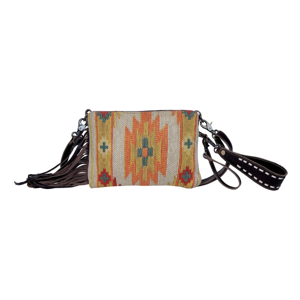 Dazzling Yellow Hand-Tooled Bag