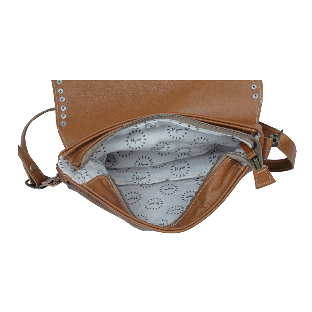 Blossom Etched Leather & Hairon Bag