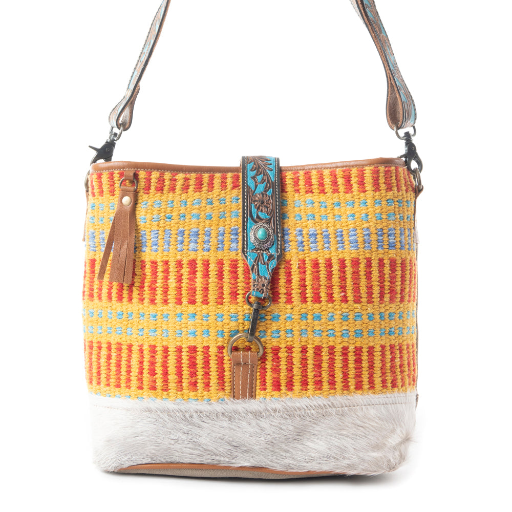 Vivid Orange Hand-Tooled Bag