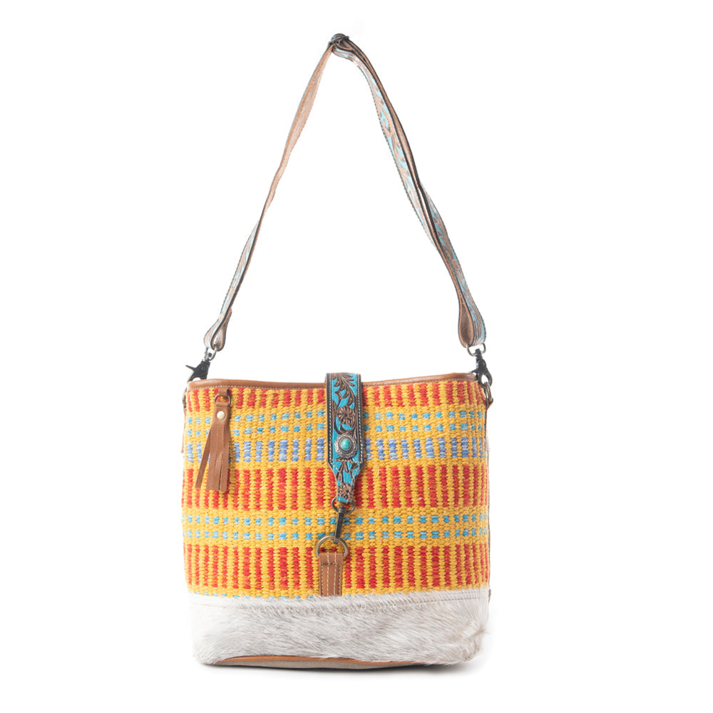 Vivid Orange Hand-Tooled Bag