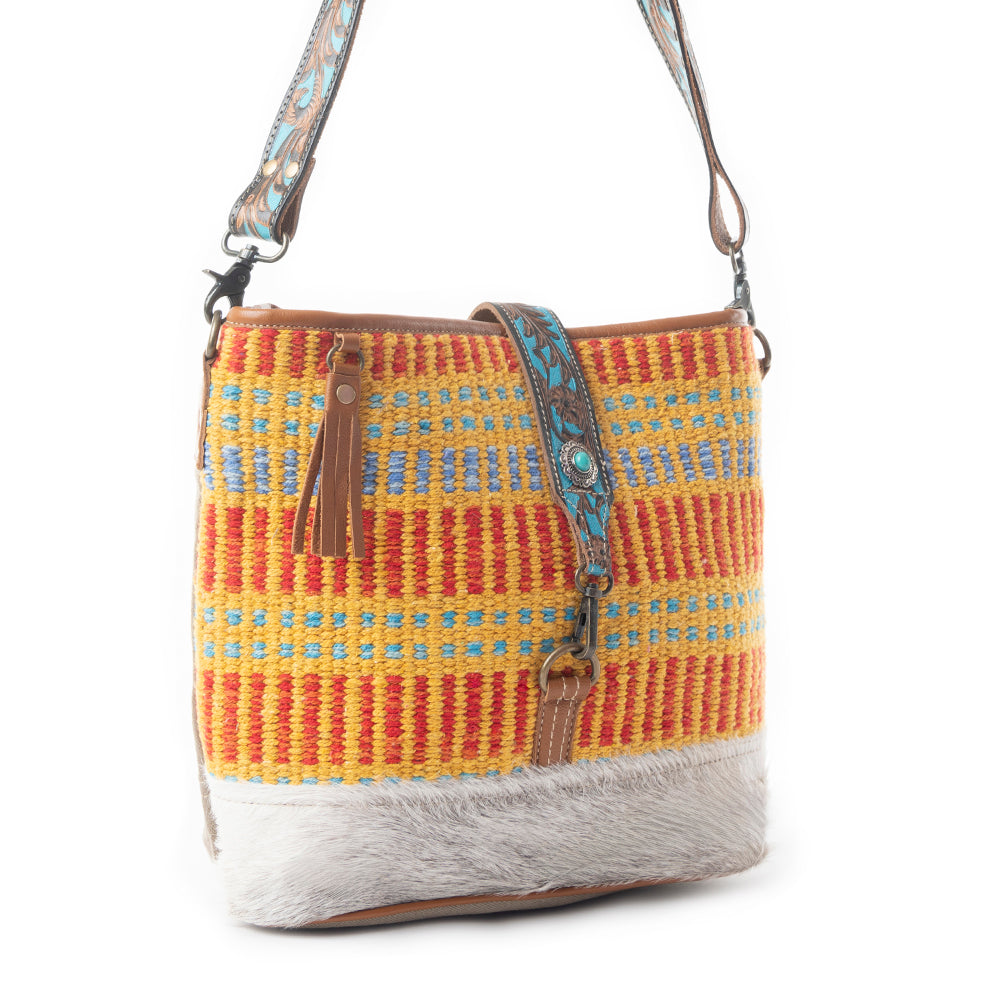 Vivid Orange Hand-Tooled Bag