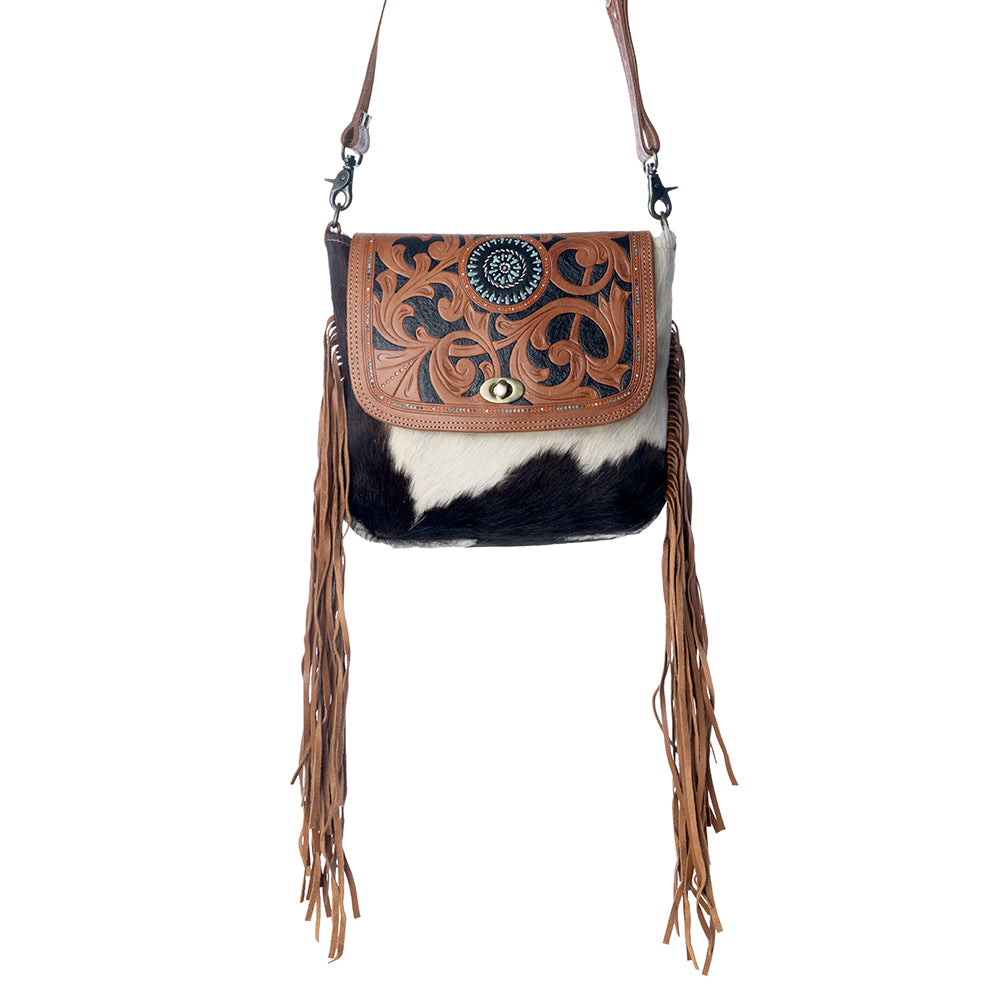 Brown Boughs Hand-Tooled Bag