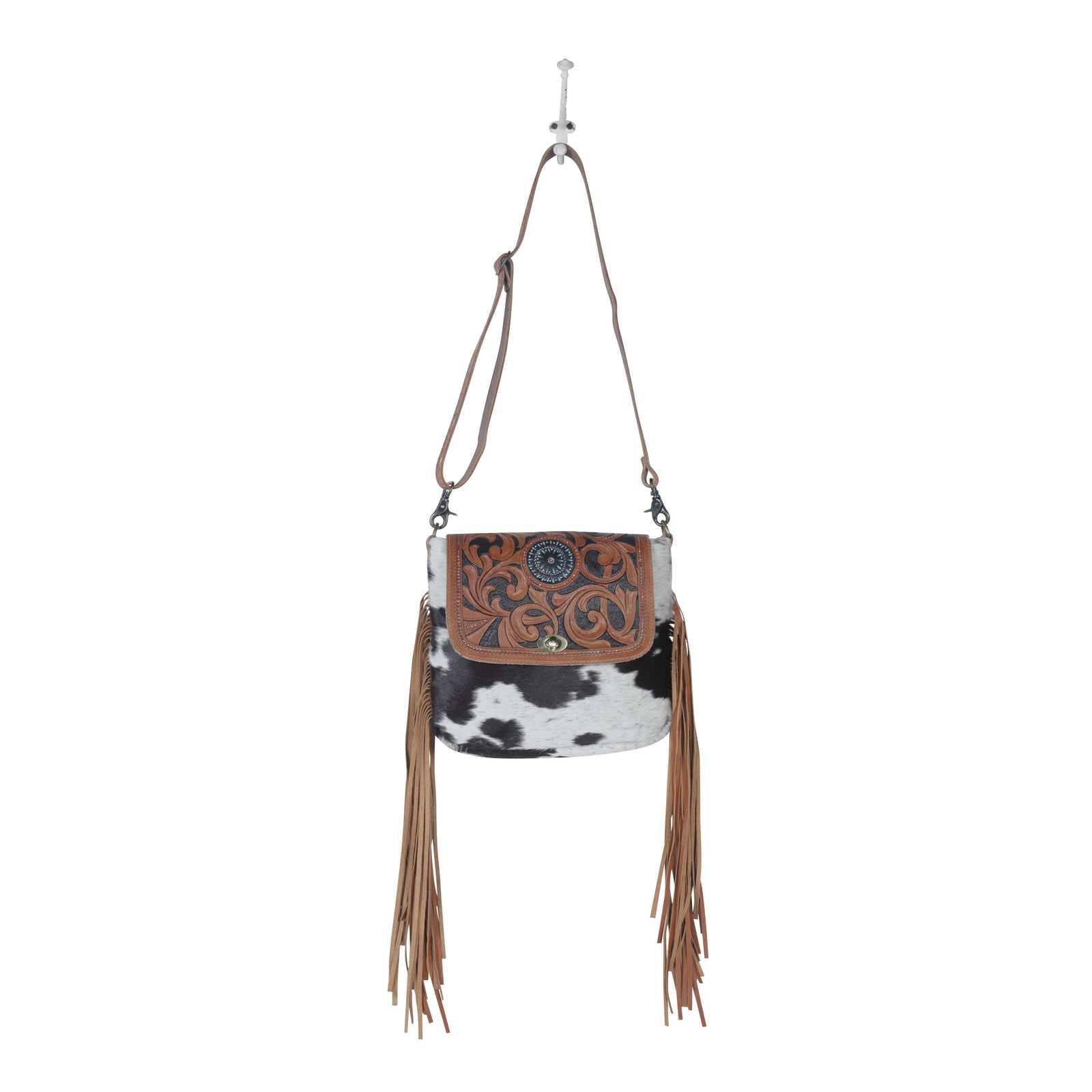 Brown Boughs Hand-Tooled Bag