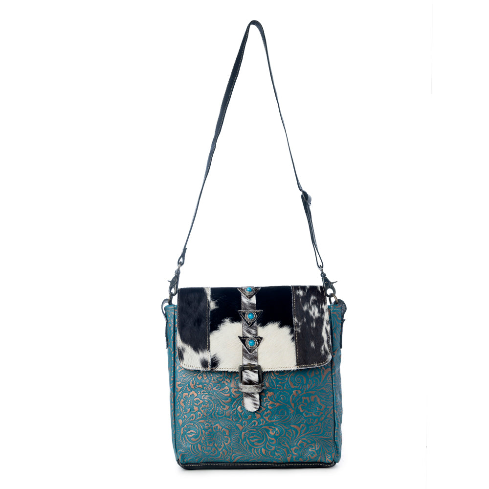 Blue Rose Leather & Hairon Bag