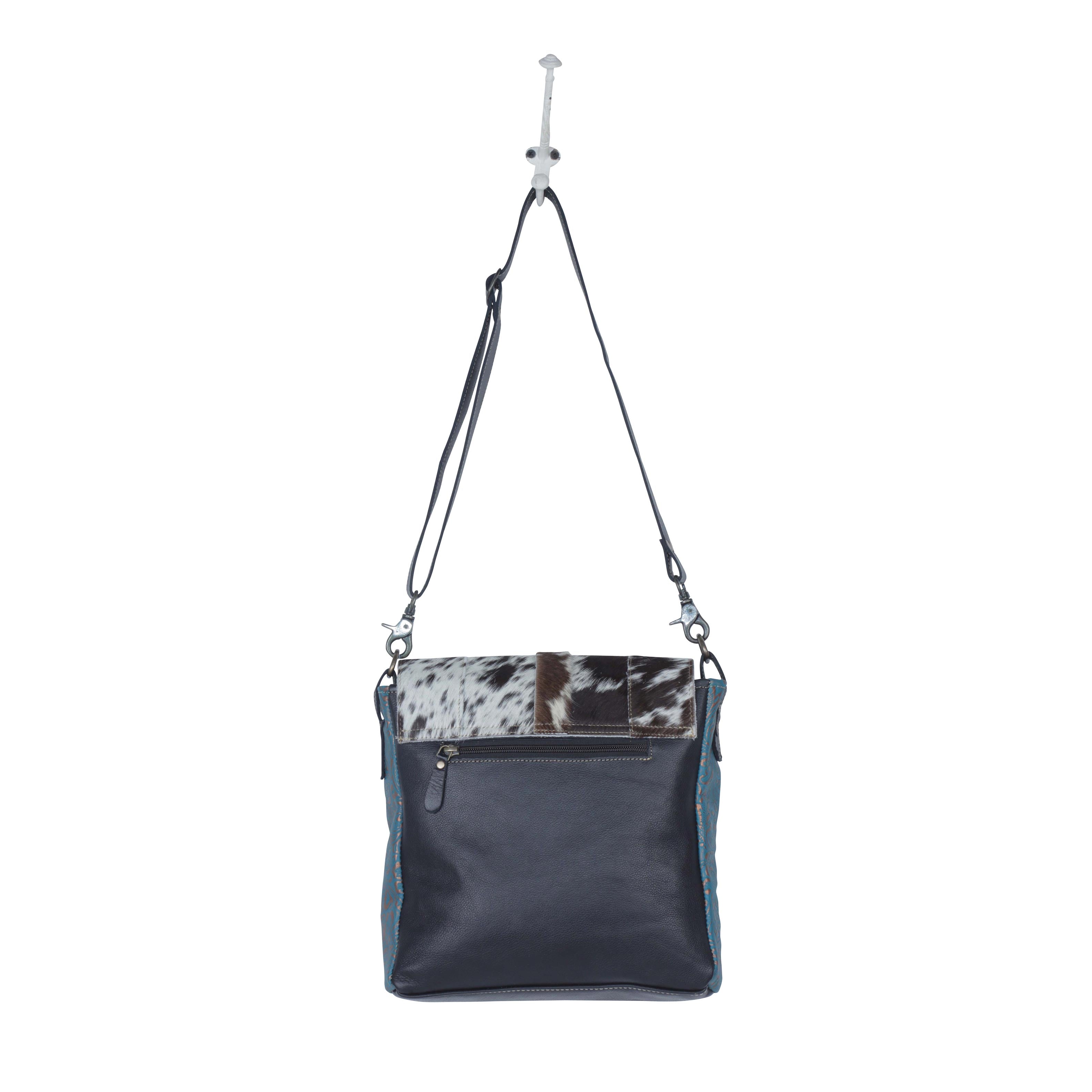 Blue Rose Leather & Hairon Bag