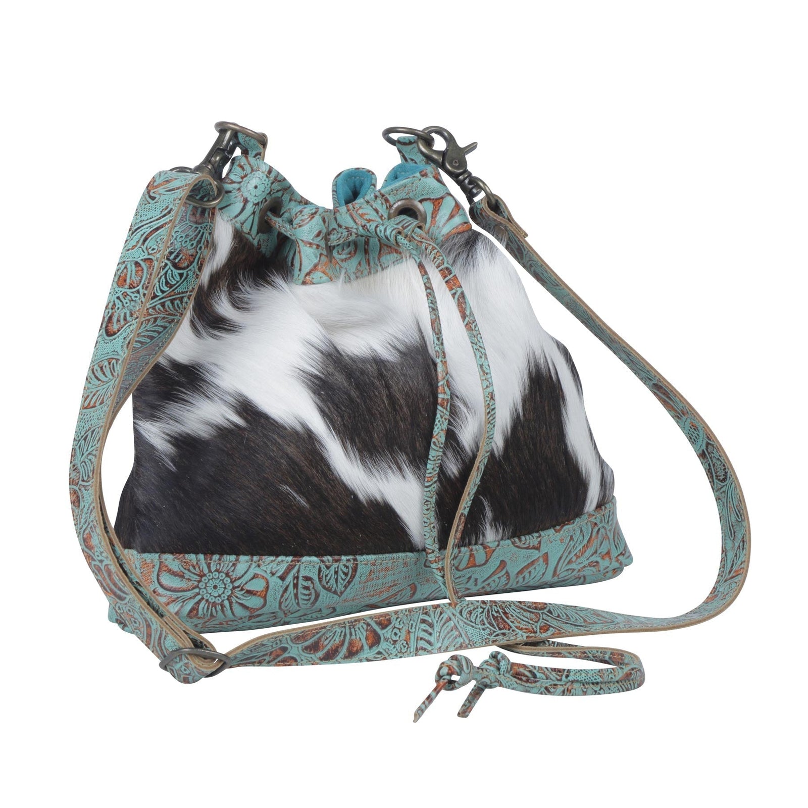 Teal Vines Bucket Bag