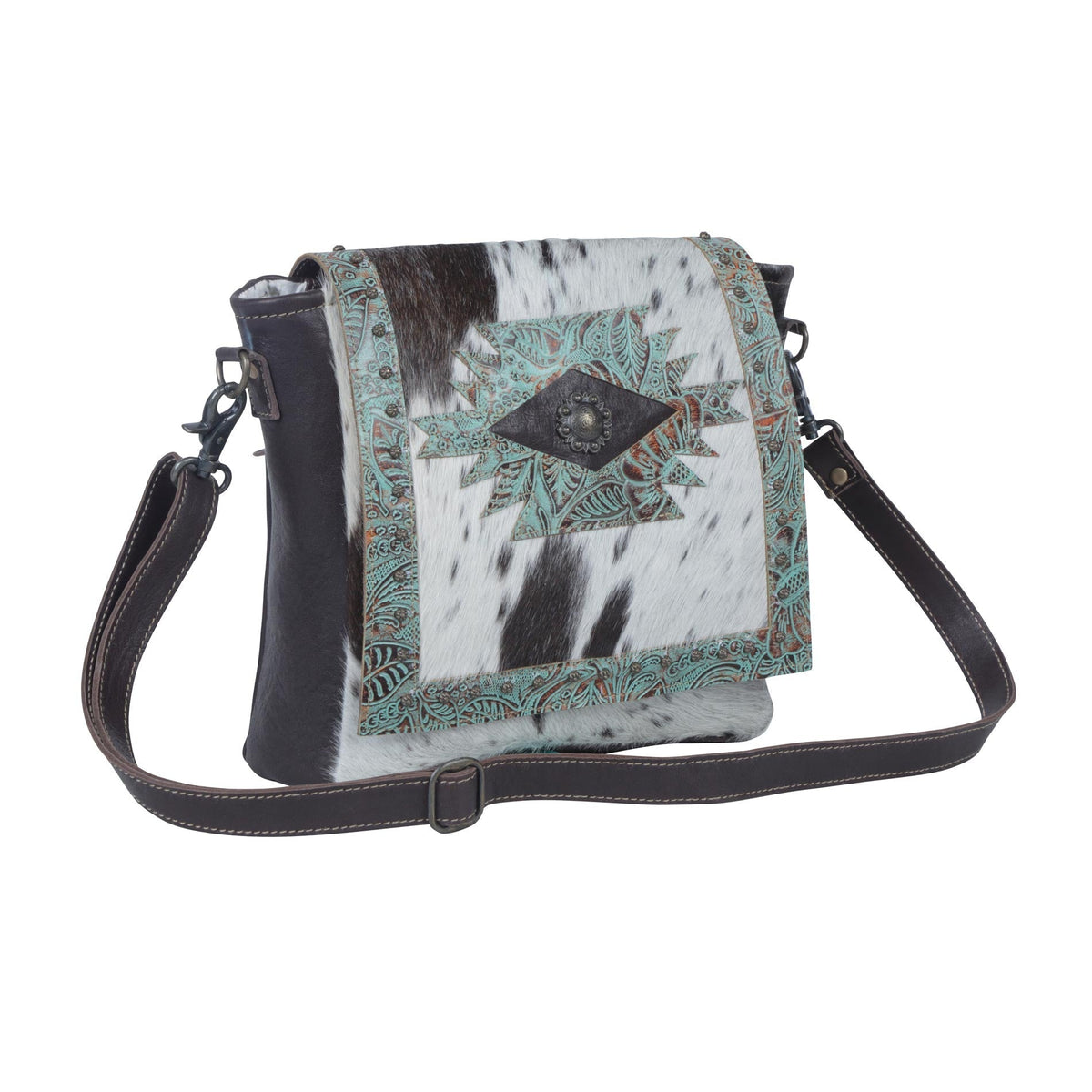 Teal Flowers Concealed Bag