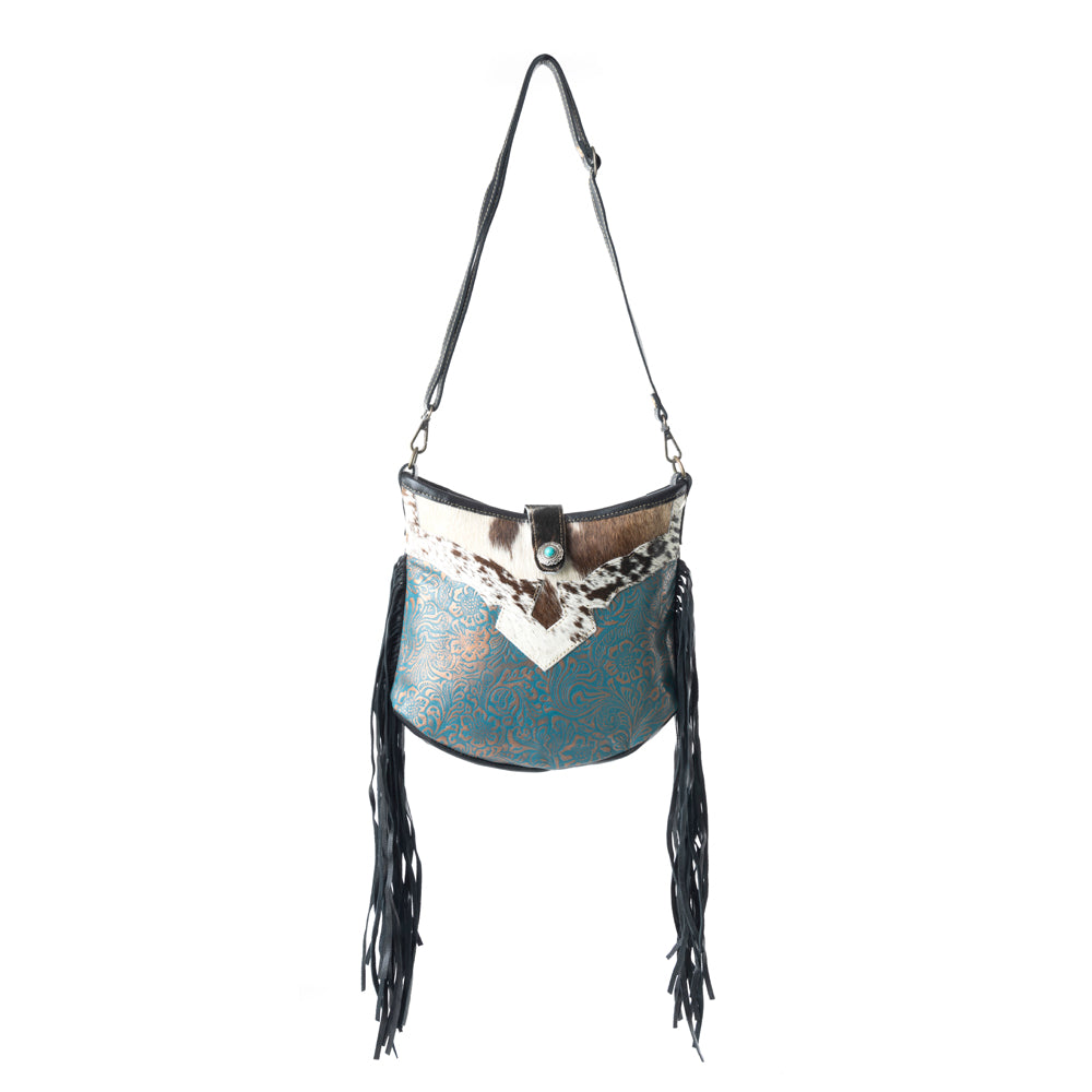Sapphire Vines Leather & Hairon Bag