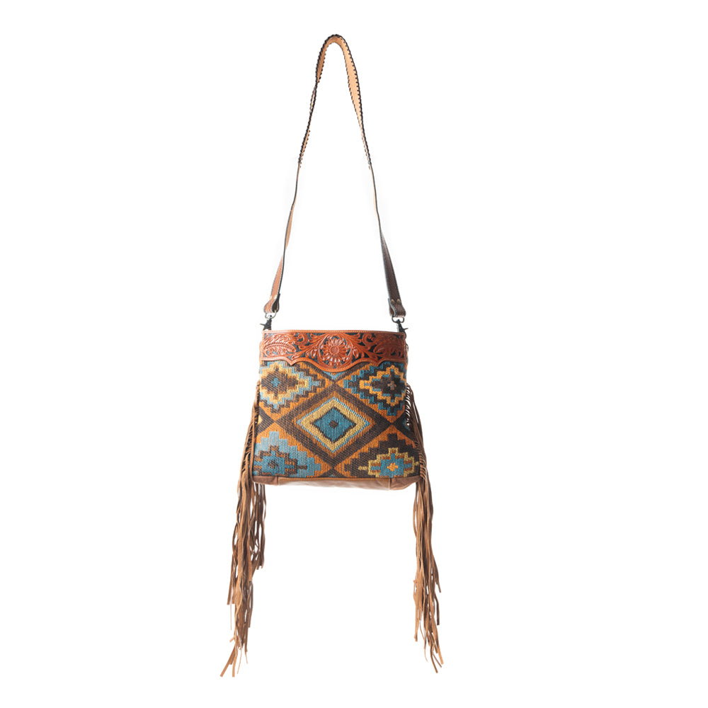 Garnet waves Hand-Tooled Bag
