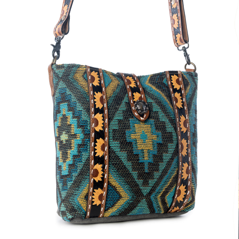 Forest Mist Hand-Tooled Bag