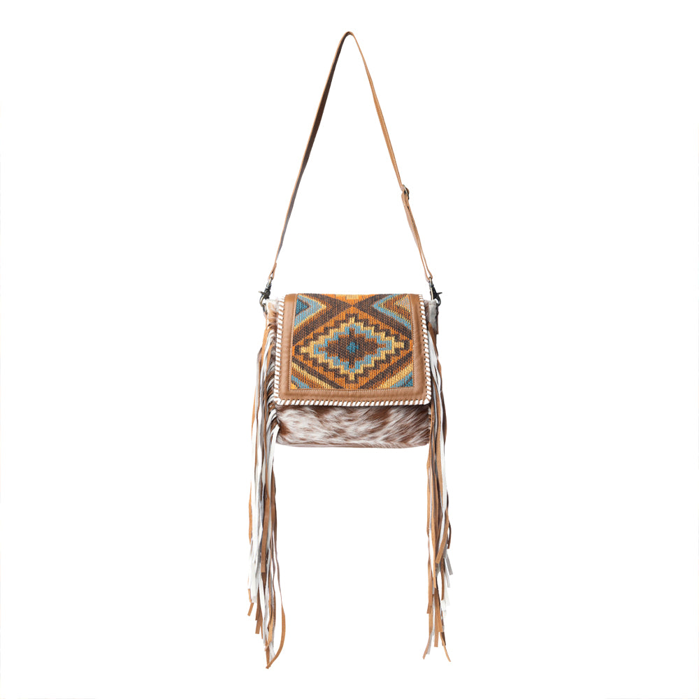 Boho Chic Style Leather & Hairon Bag