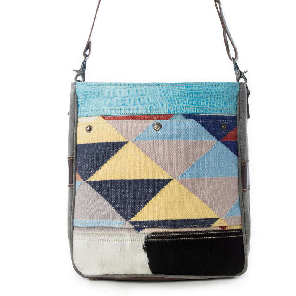 Geometric Accent Shoulder Bag