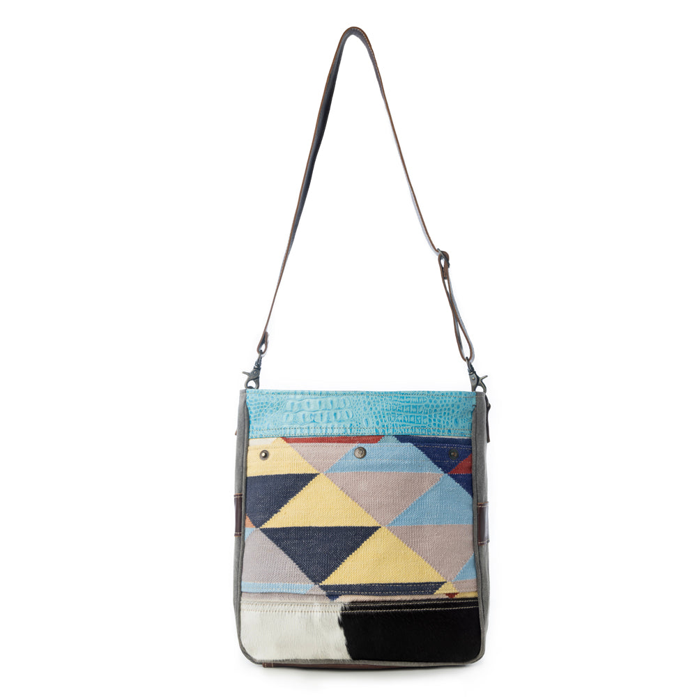 Geometric Accent Shoulder Bag