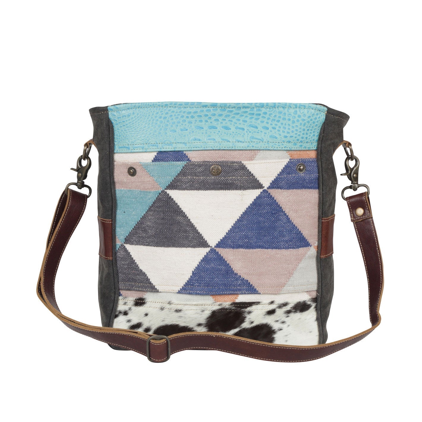 Geometric Accent Shoulder Bag