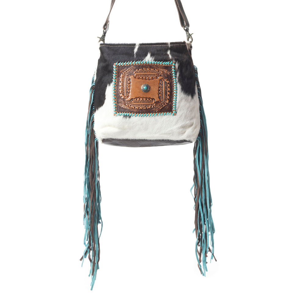 Sapphire Crown Hand-Tooled Bag