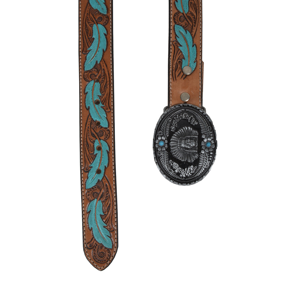 Radianite Hand-Tooled Leather Women's Belt