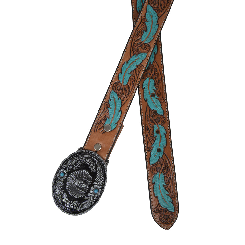 Radianite Hand-Tooled Leather Women's Belt