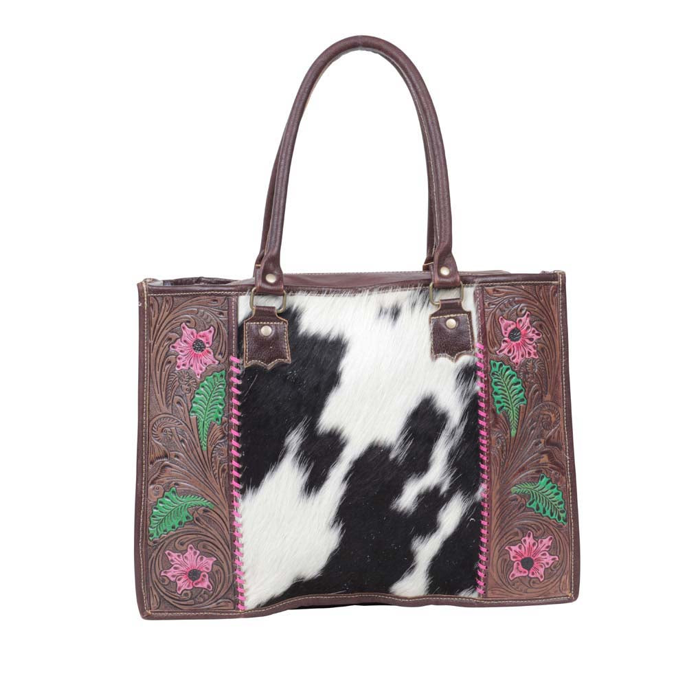 Begonias Hand-Tooled Bag