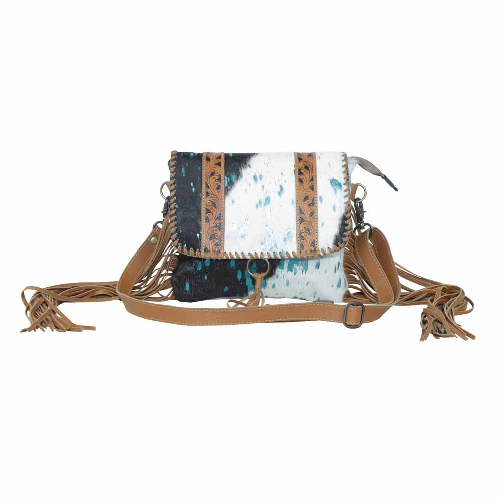 Hues Of Sky Leather & Hairon Bag