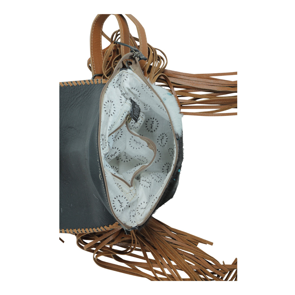 Hues Of Sky Leather & Hairon Bag