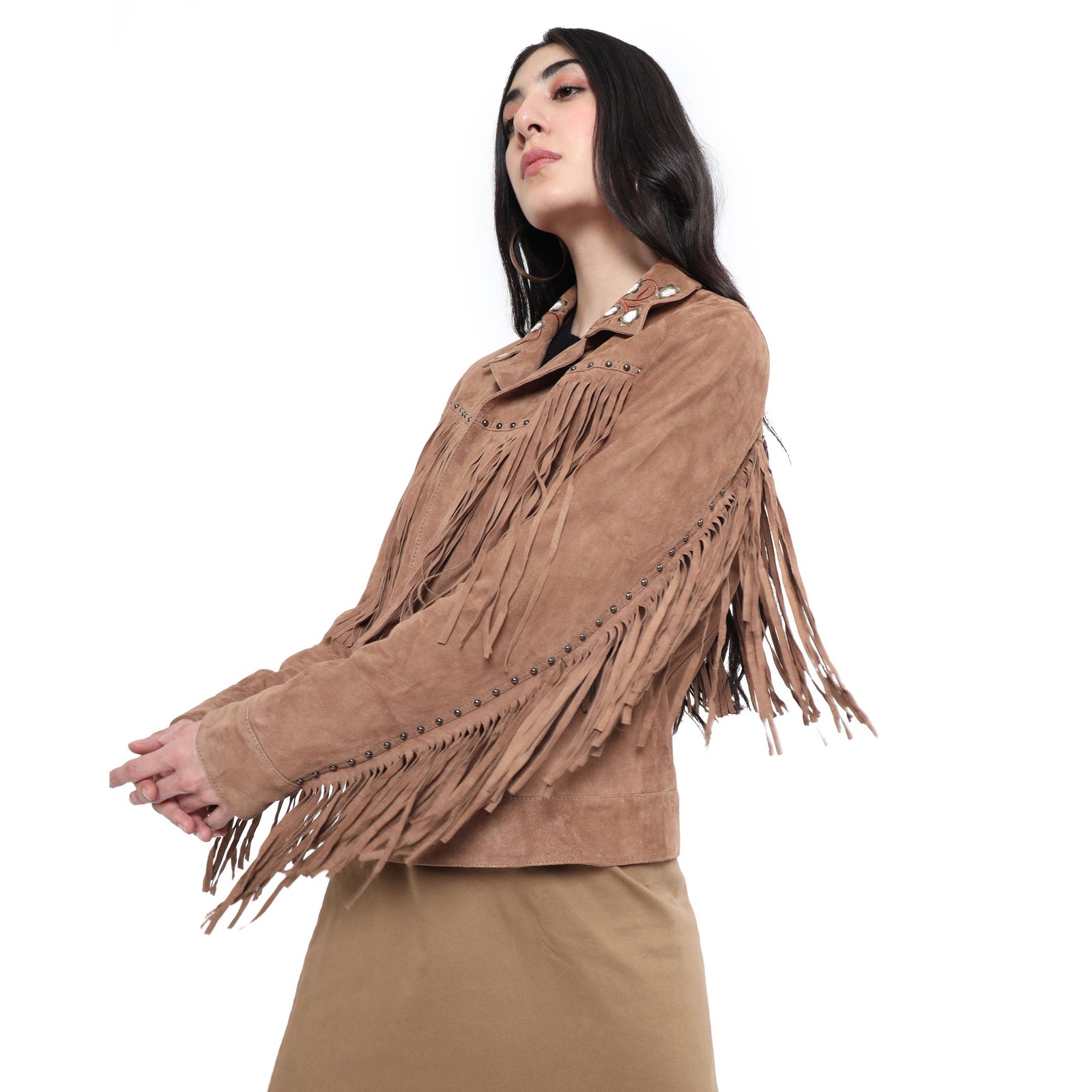 Fringe Embroidered LEATHER Jacket