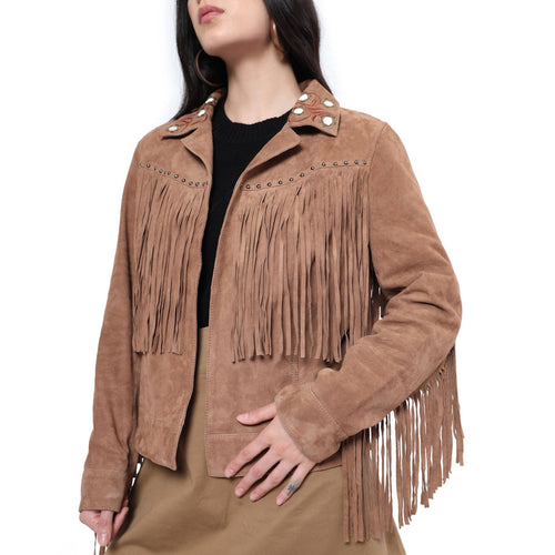 Fringe Embroidered LEATHER Jacket