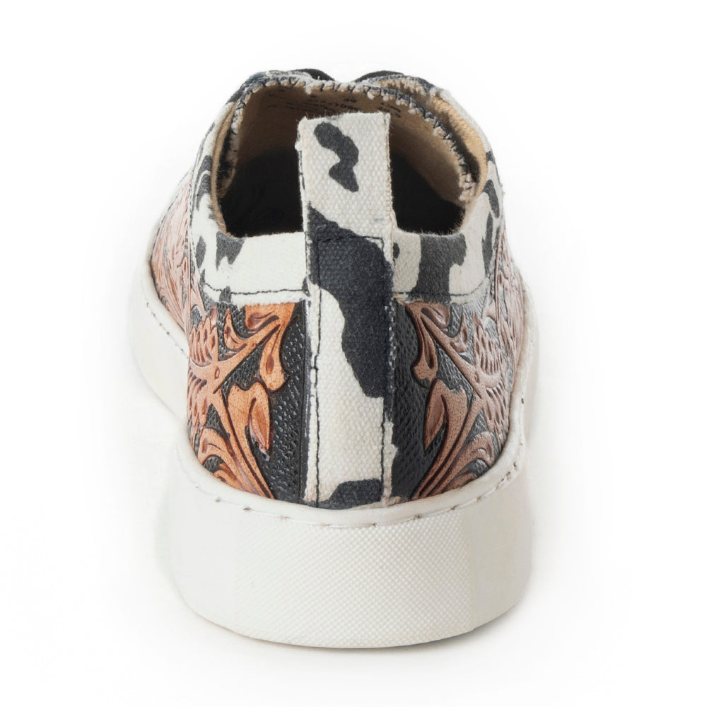 Women Limited Edition Cowprint with Handtooling Sneaker