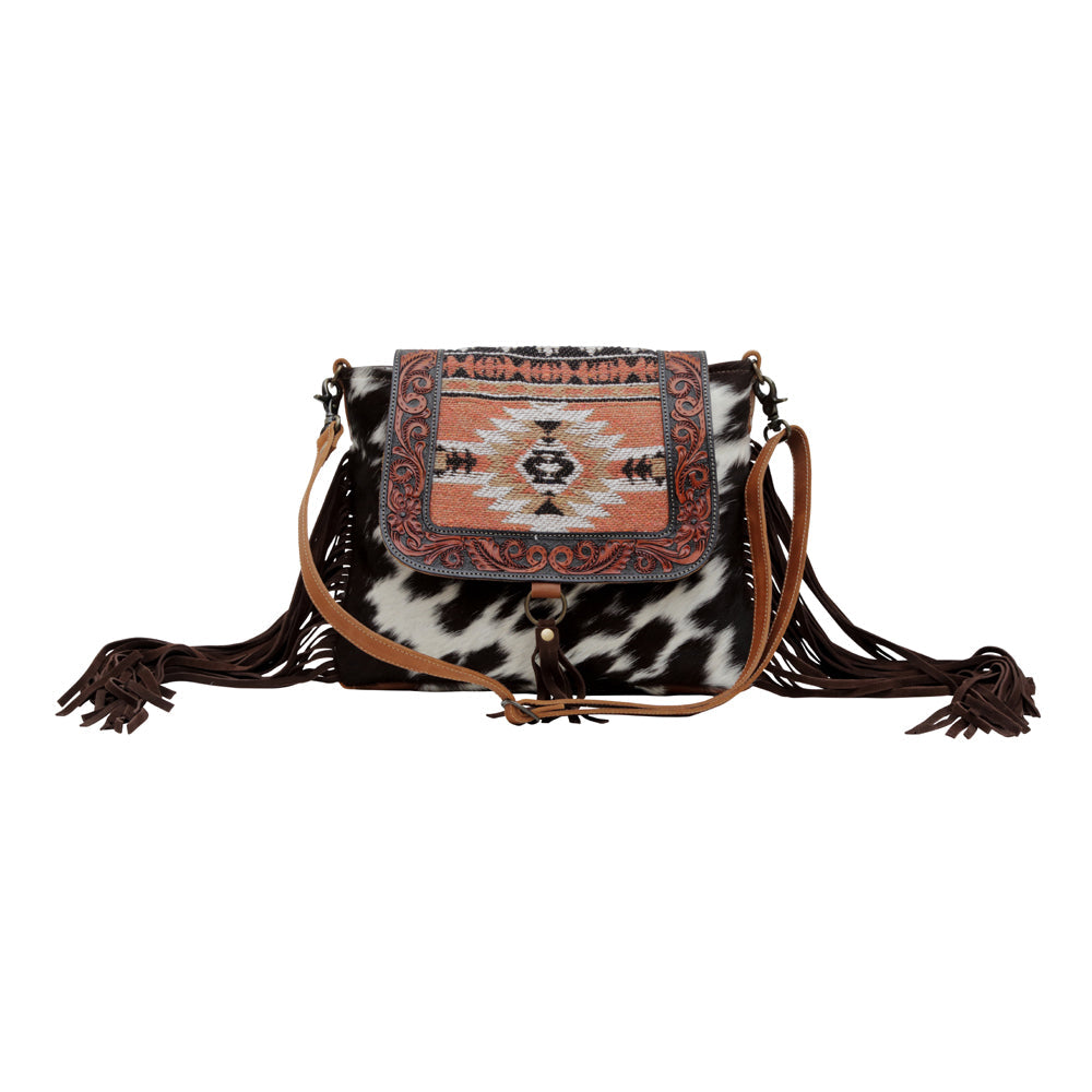 SANSA AZTECA HANDTOOLED BAG