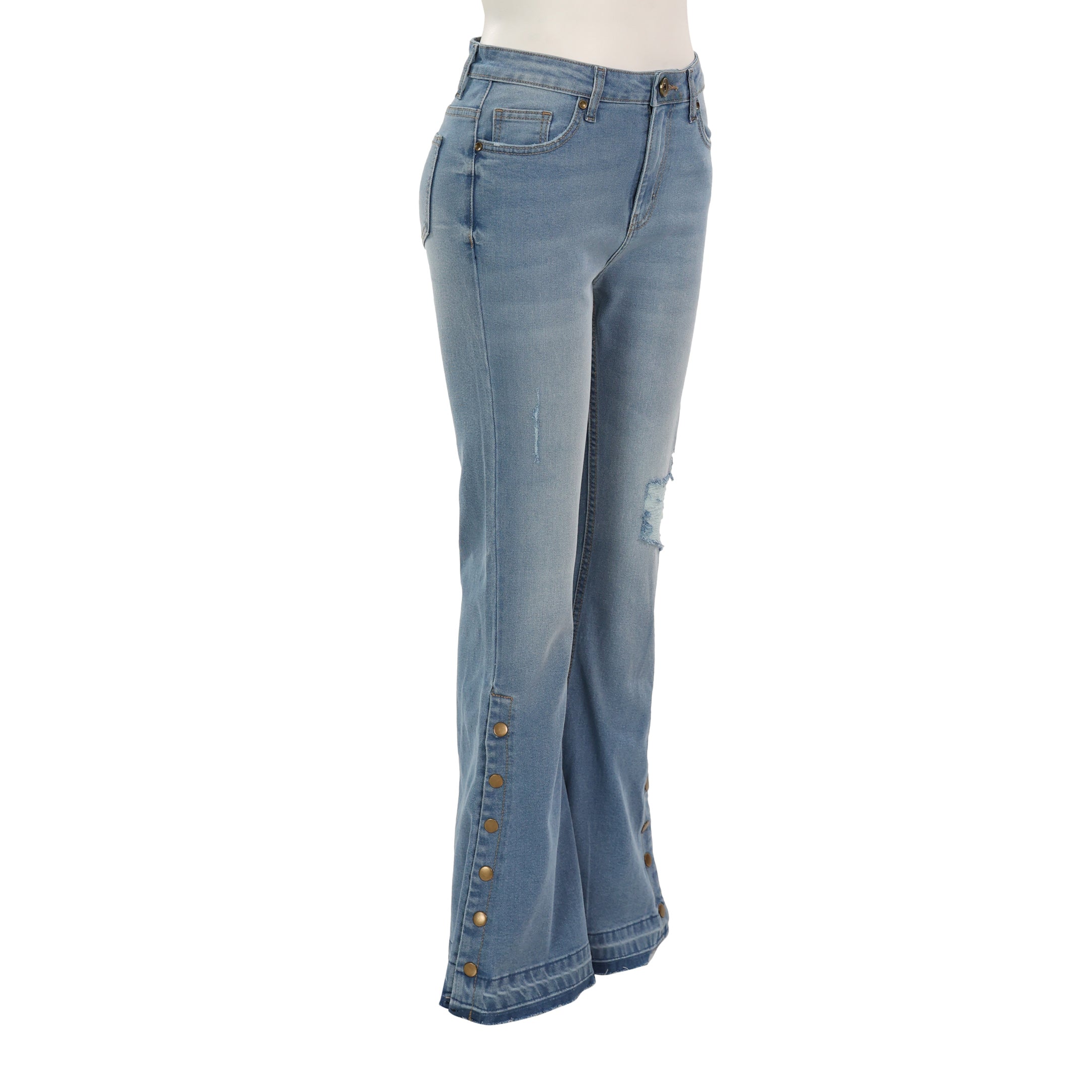 Regina Flared Button Accent Leg Jeans