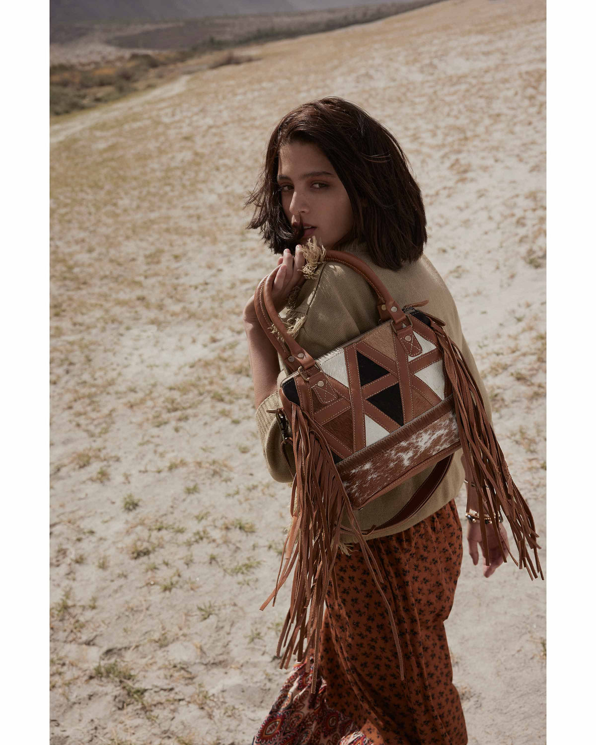 Dakota Plains Hair-On Hide Fringed Concealed-Carry Bag