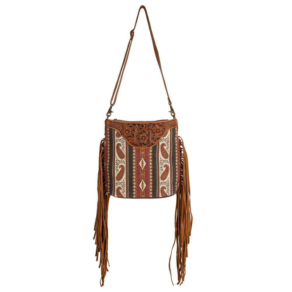 Mojave Paisley Fringed Hand-Tooled Bag