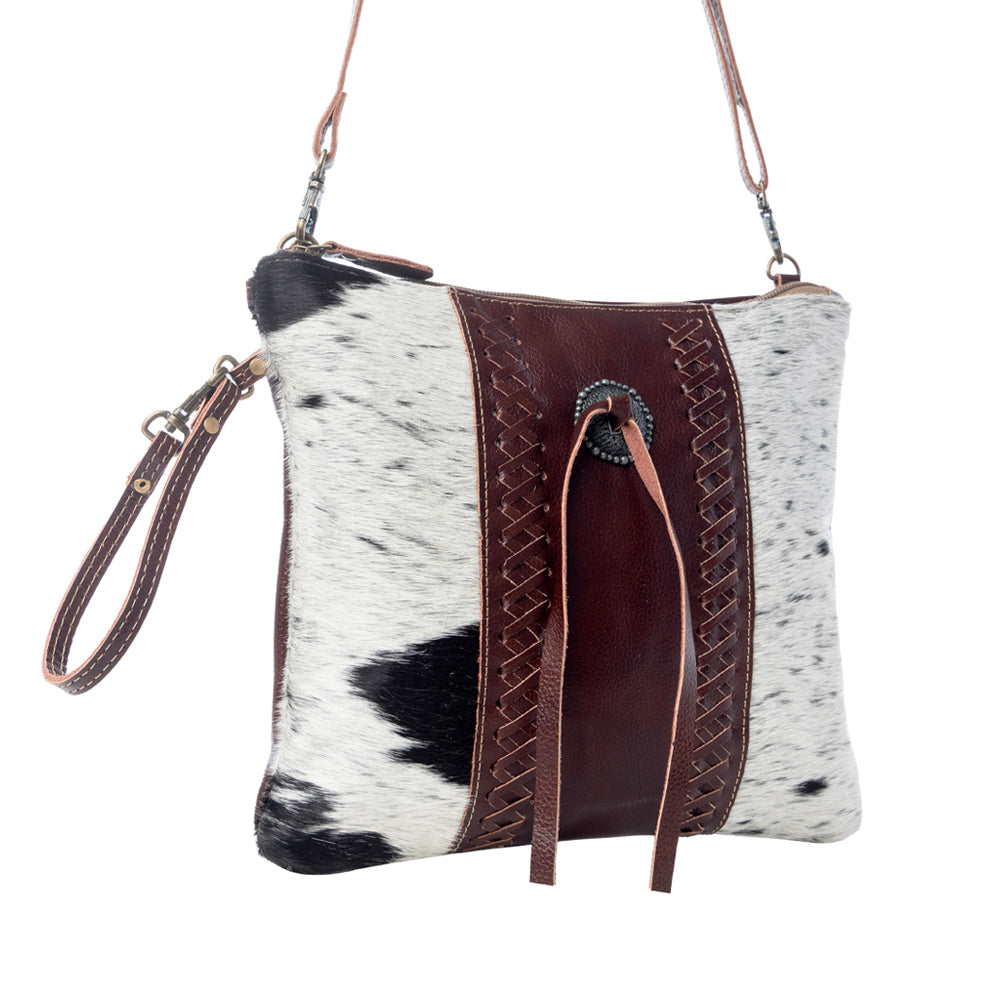 Rosalinda Cross Stitched Leather & Hairon Bag