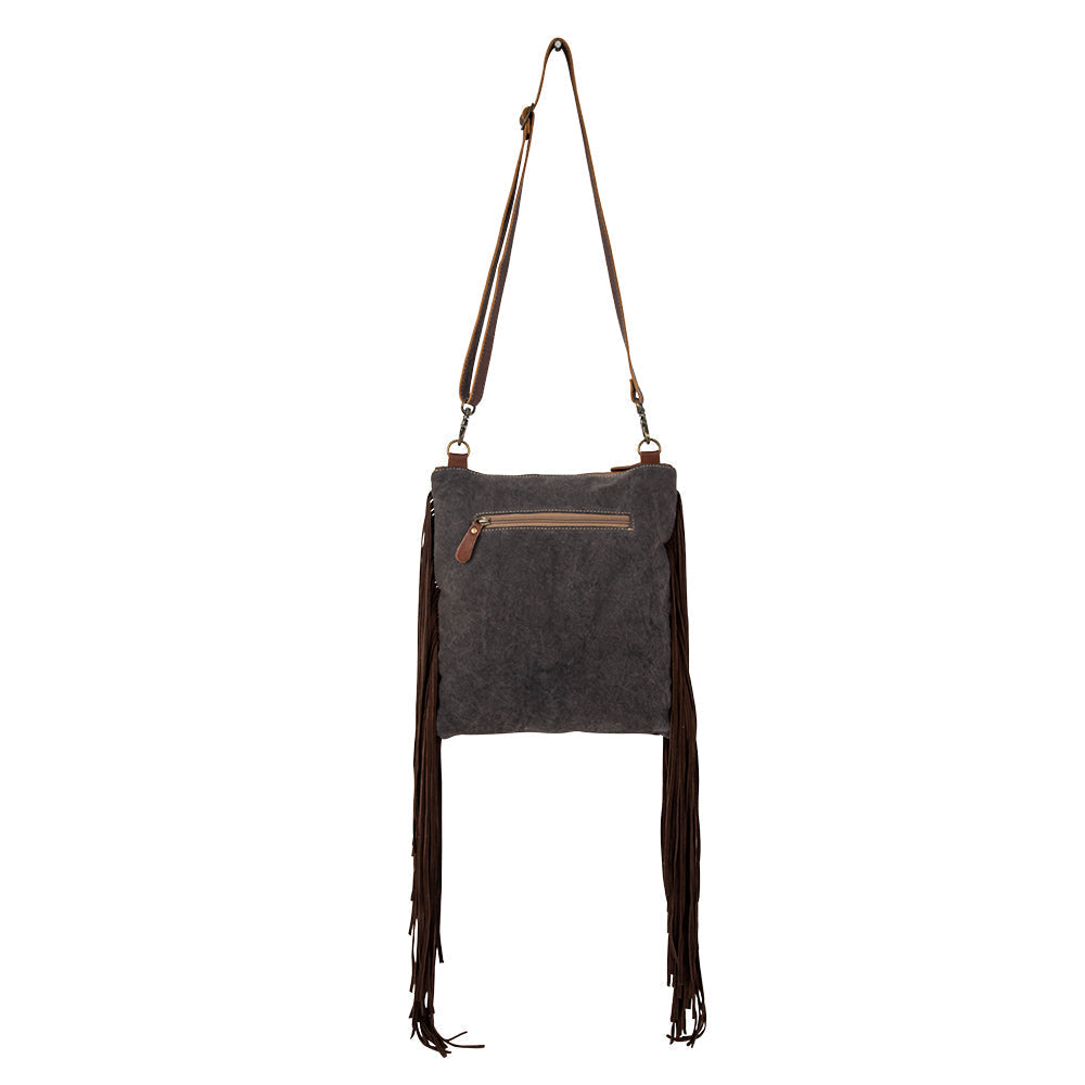 Ghost Rider Fringed Canvas & Hairon Bag
