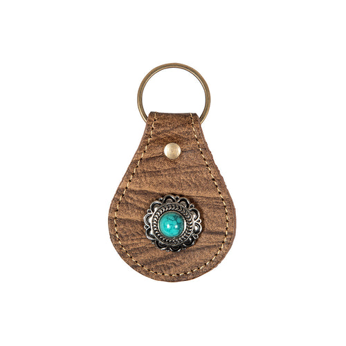 Concho Varied Leather Key Fob