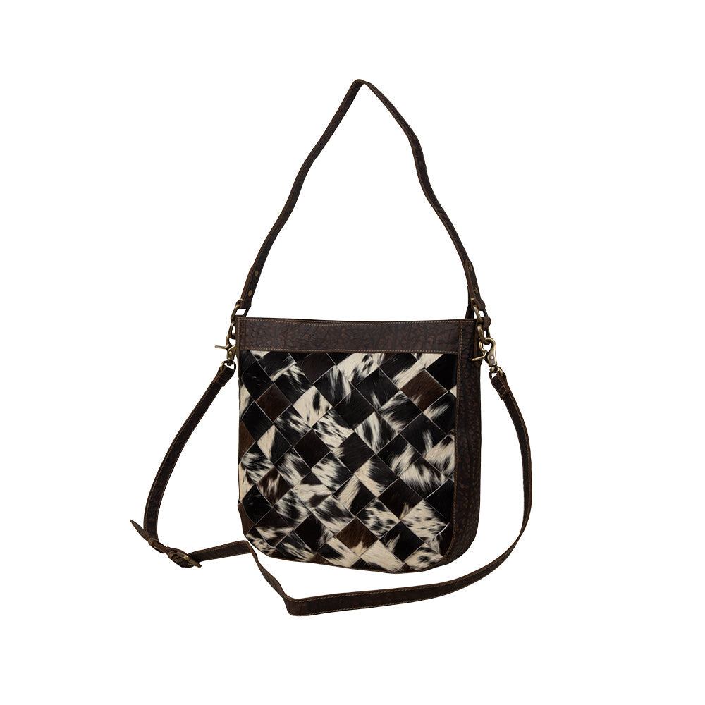 Pecos Cross Weave Pattern Hand-Tooled Bag