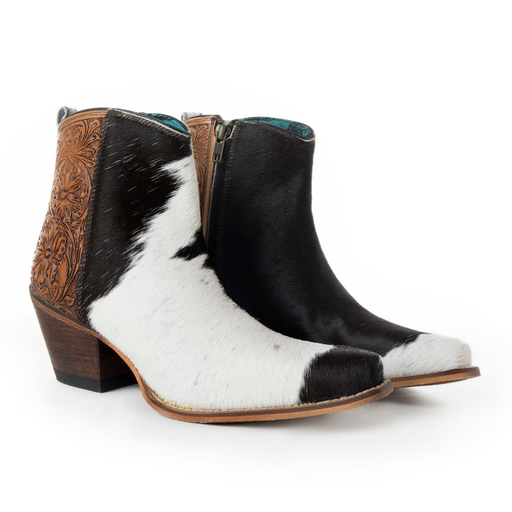 Laramie Plains Hair-on Hide & Hand-tooled Boots