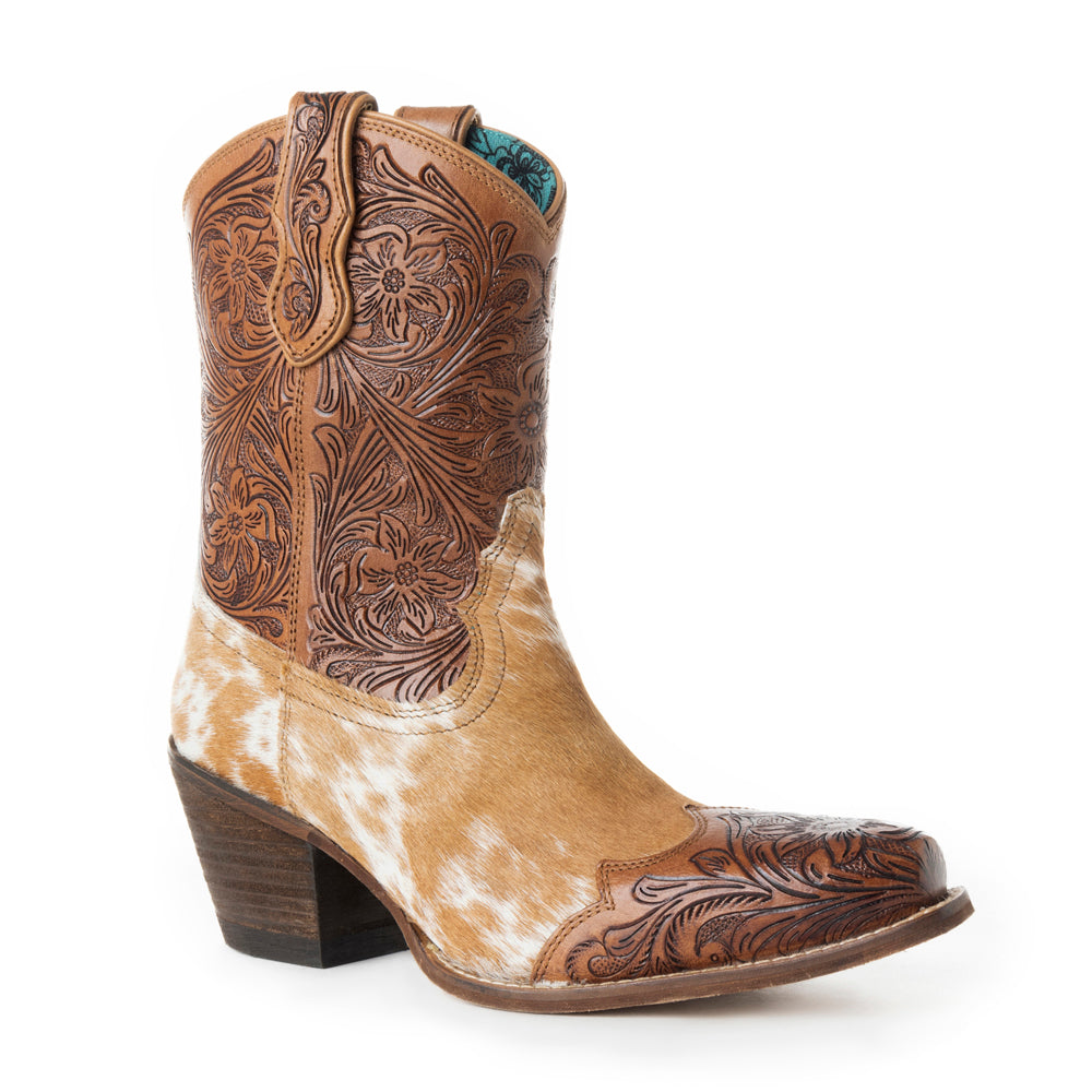 Kelsey Anne Hair-on Hide & Hand-tooled Leather Boots