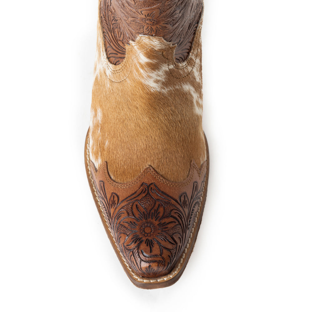 Kelsey Anne Hair-on Hide & Hand-tooled Leather Boots