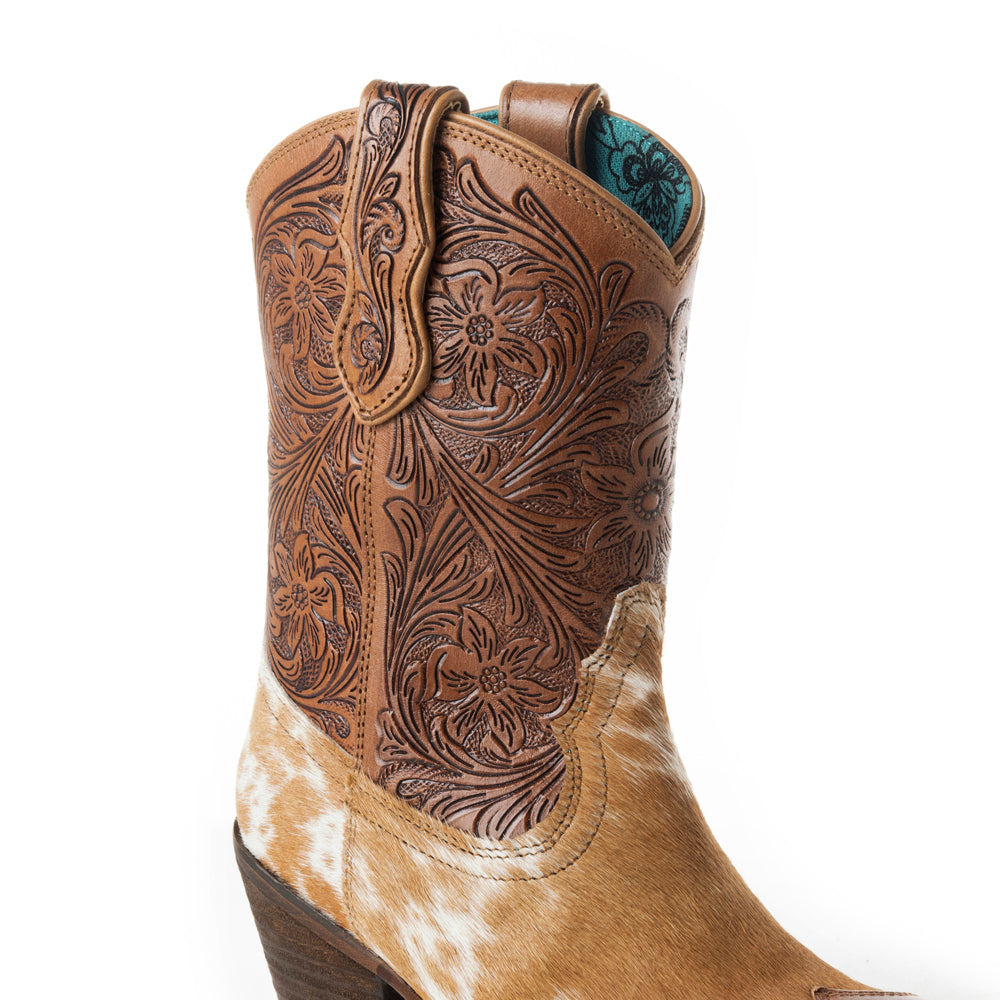 Kelsey Anne Hair-on Hide & Hand-tooled Leather Boots