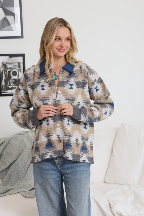 Raign Button Front Shacket Sweater