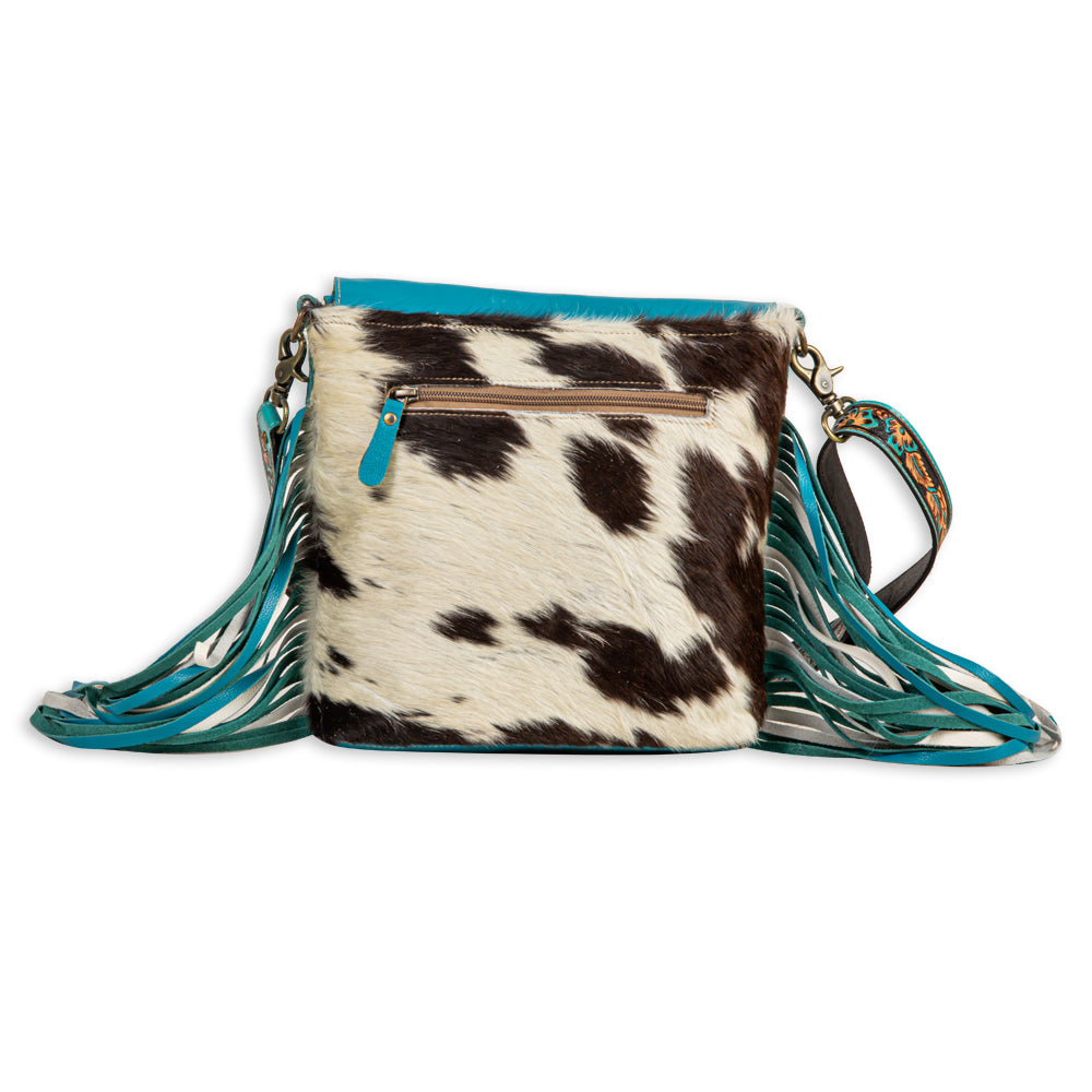 Creek Blossom Fringed Hand-Tooled Bag