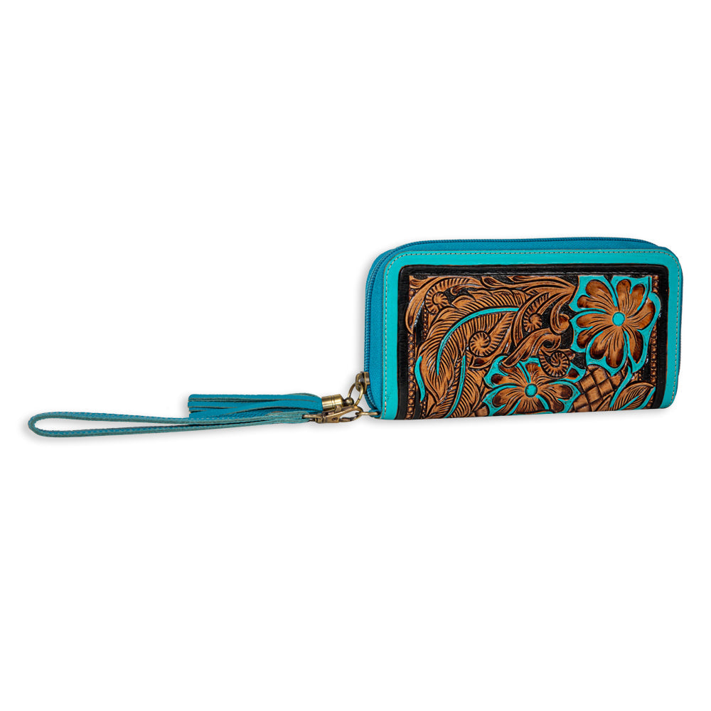Creek Blossom Hand-Tooled Wallet