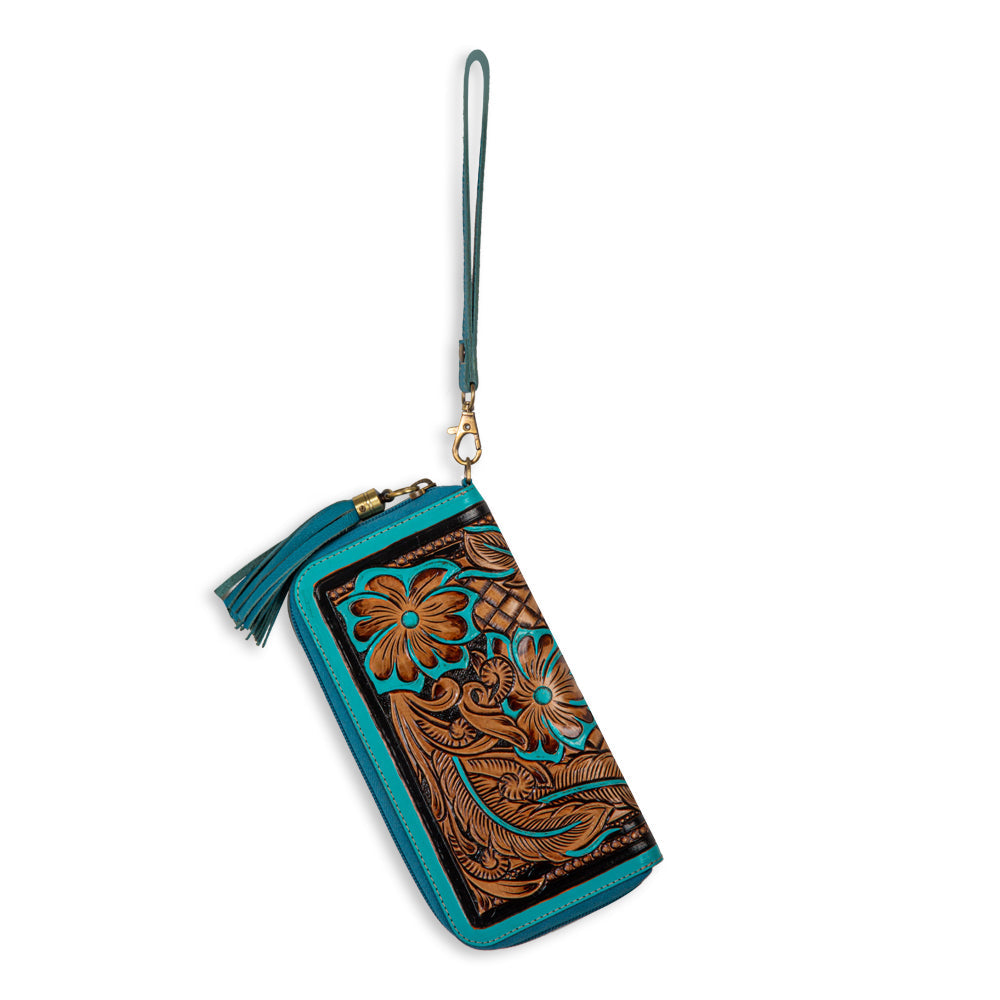 Creek Blossom Hand-Tooled Wallet