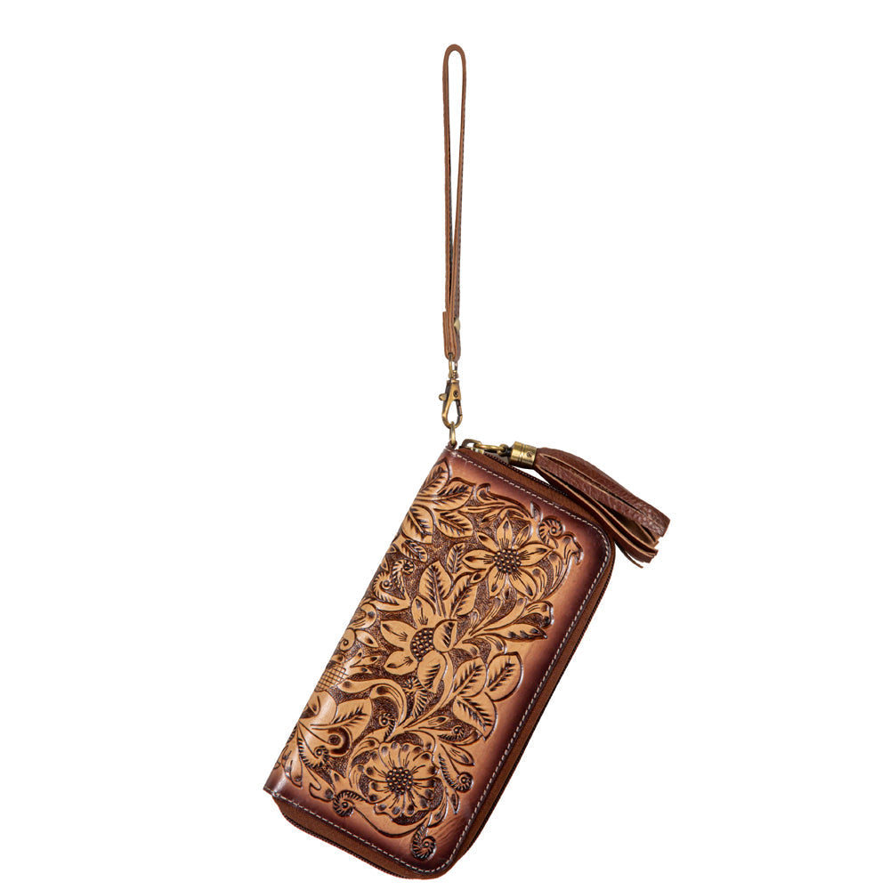 Magnolia Grove Hand-Tooled Wallet