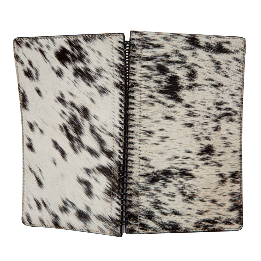 Mind Streamer Hair-On Hide Diary In Black & White