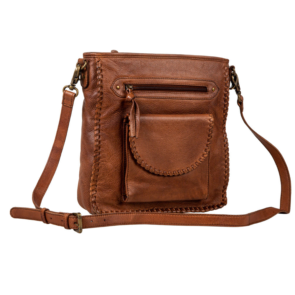 Santa Clara Canyon Stitched Hairon Leather Bag