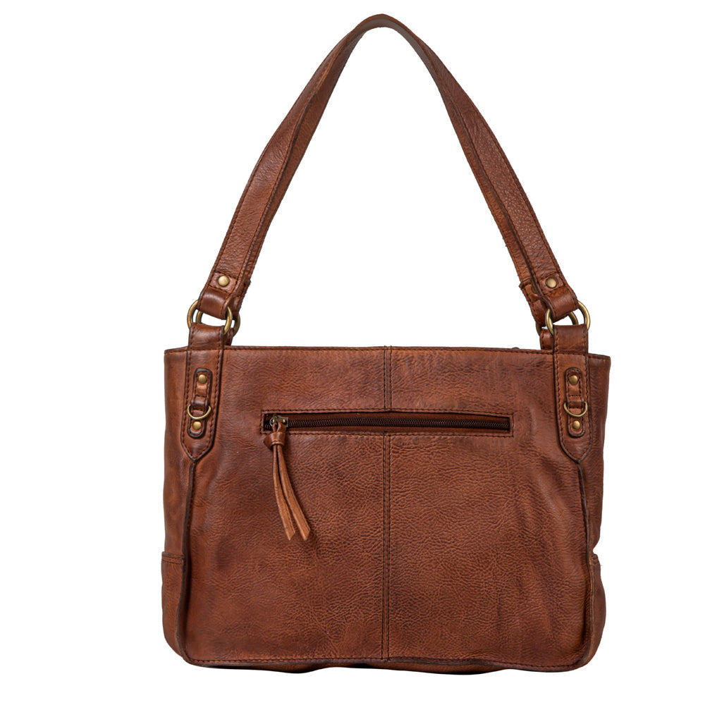 Santa Clara Canyon Stitched Leather & Hairon Bag