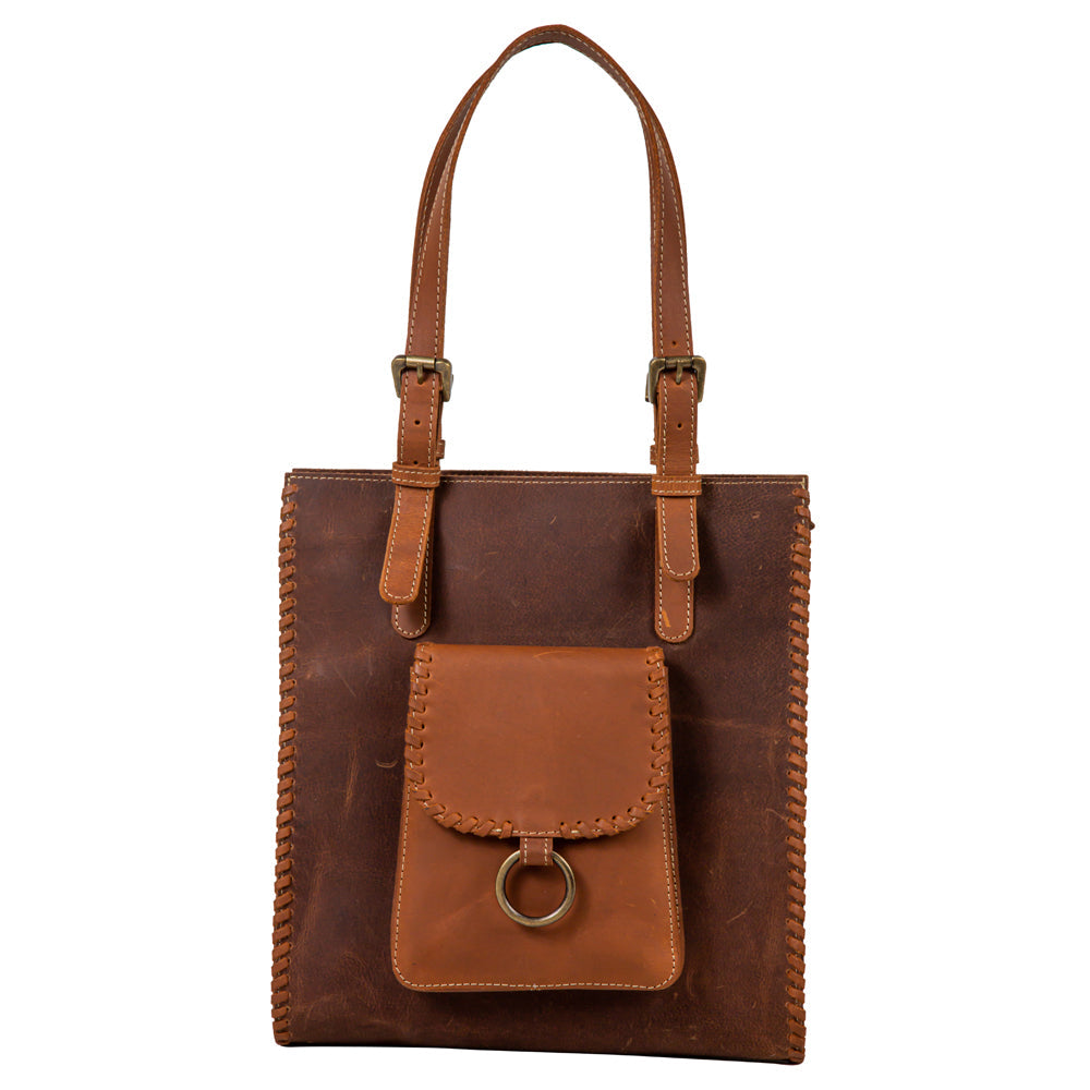 Santa Clara Canyon Stitched Leather Hairon Bag
