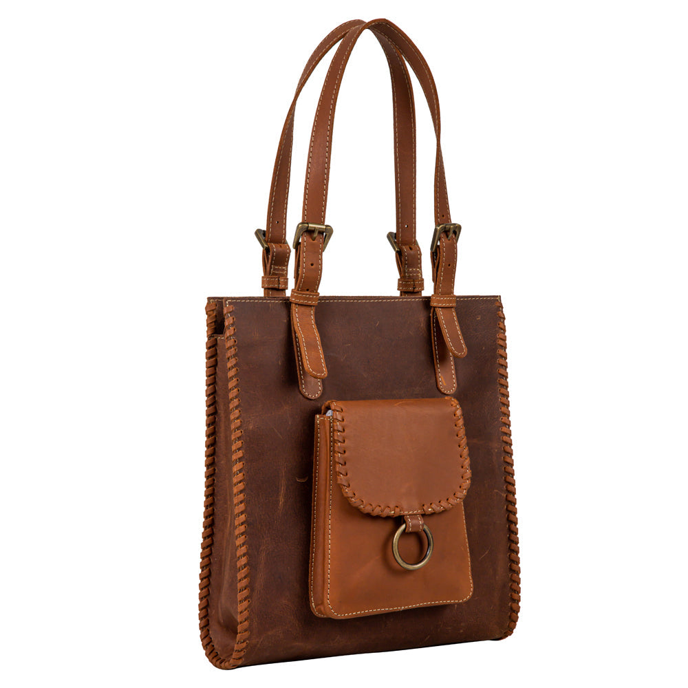 Santa Clara Canyon Stitched Leather Hairon Bag
